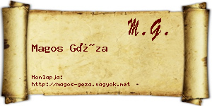 Magos Géza névjegykártya