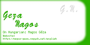 geza magos business card